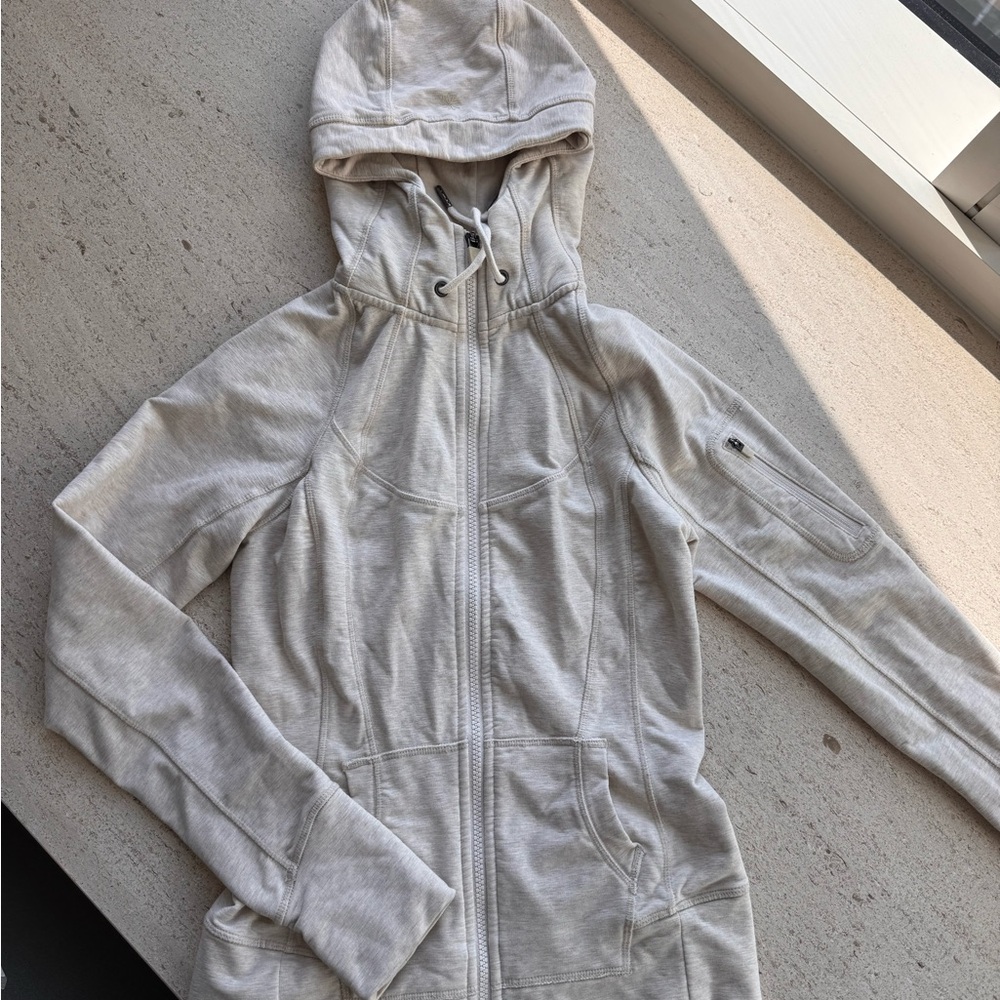 Athleta Light Gray Hooded Utility Jacket